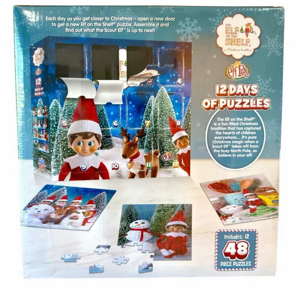 Elf on the Shelf Advent Calendar Jigsaw Puzzles 12 Days MasterPieces Brand New